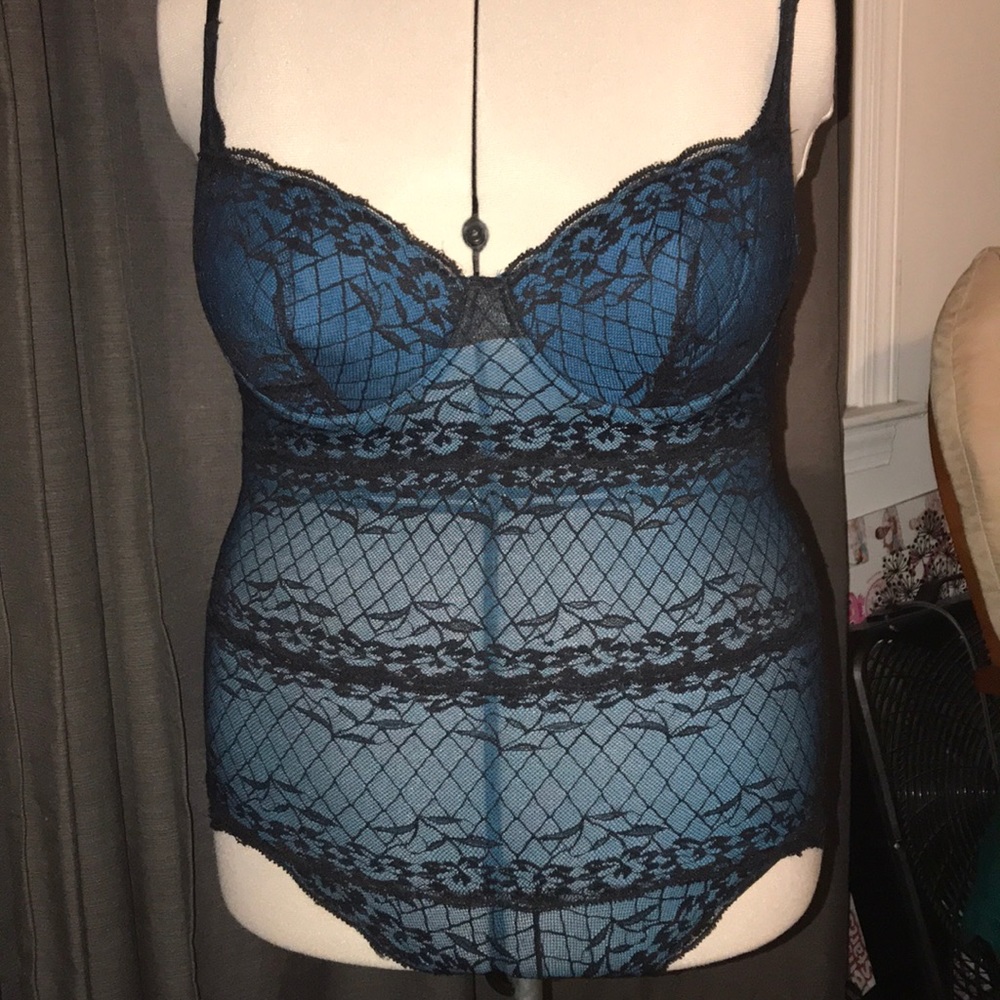 Teal lace bodysuit